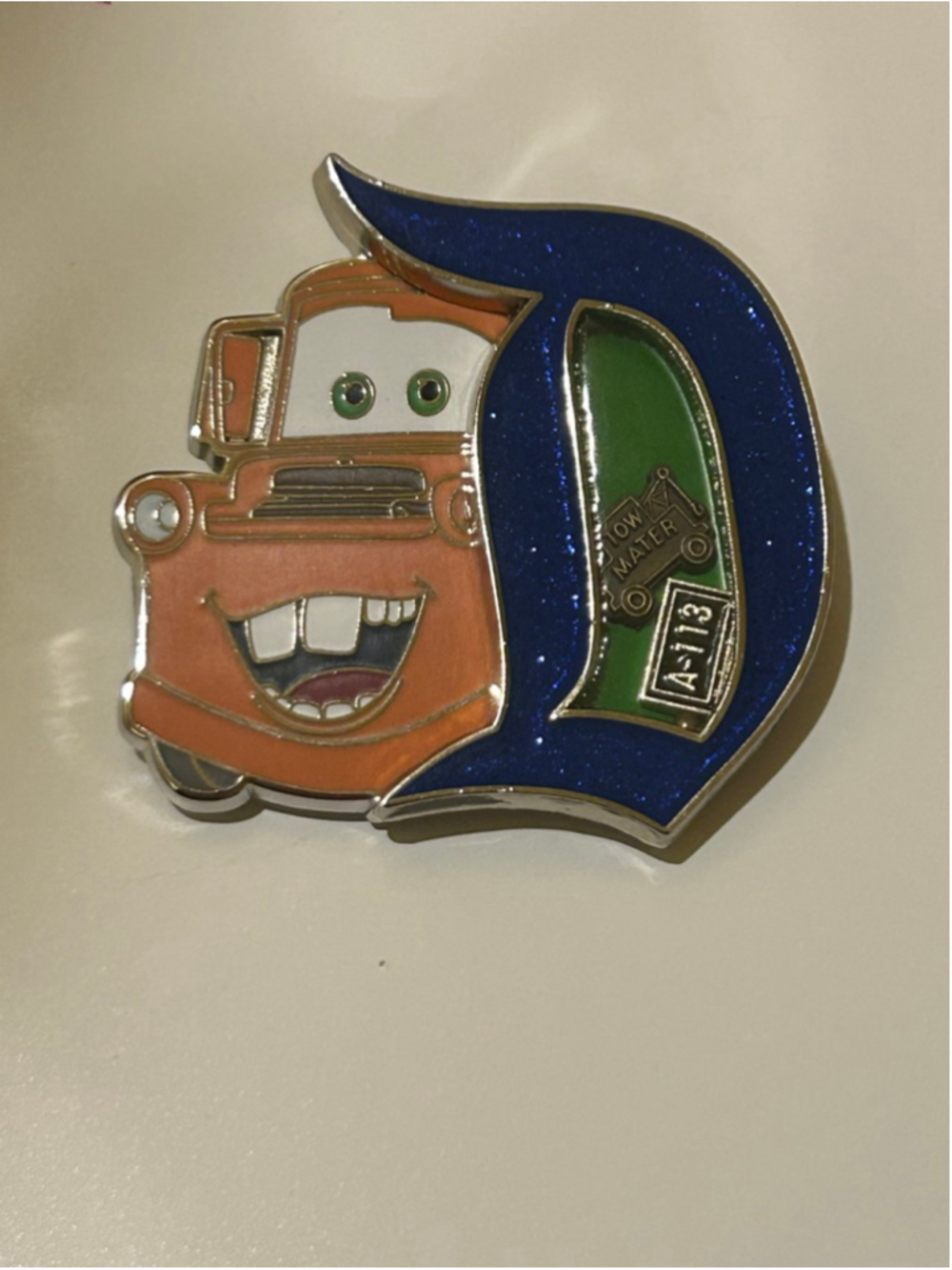 Charming Characters Mater D from Cars Disney pin